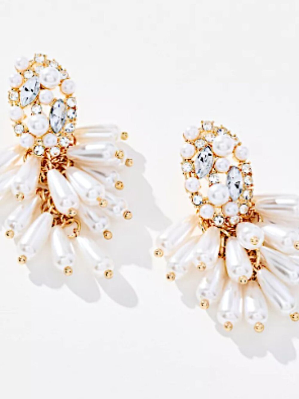 NEW Anthropologie Pearl Cluster Drop Earrings